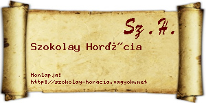 Szokolay Horácia névjegykártya